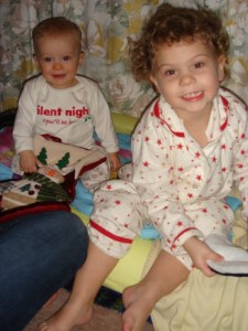 First Christmas ever with our 2 little monkeys in 2006