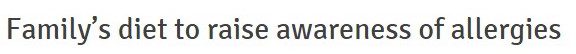 The headline in our local paper for this year's #NEAW focuses once again on the allergies